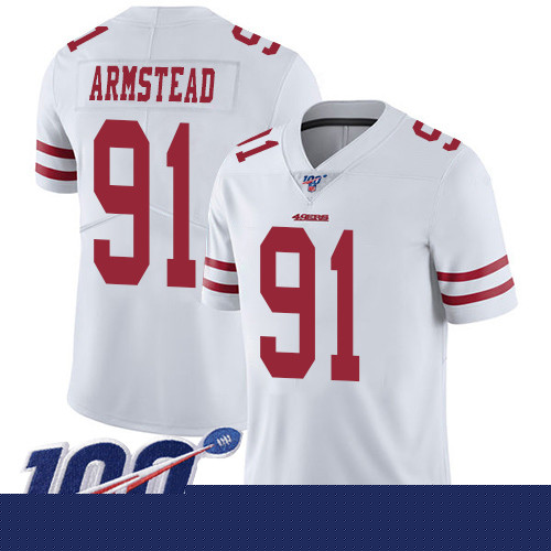 San Francisco 49ers Limited White Youth Arik Armstead Road NFL Jersey #91 100th Season Vapor Untouchable